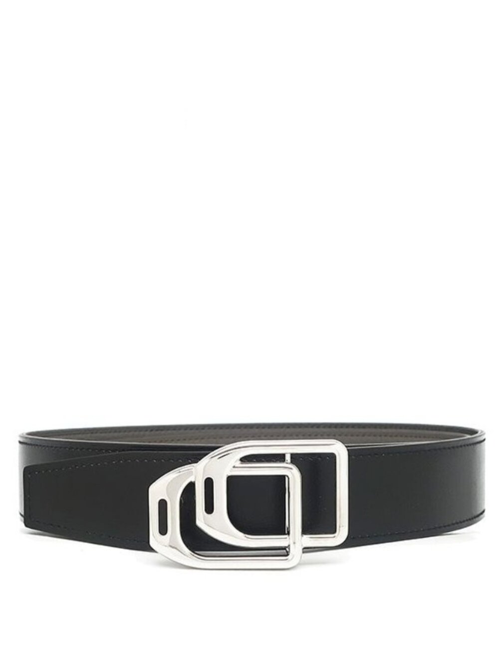 Hermes Belt Jockey Au Carre 85 Togo Box Calf Black Etain 85 Silver Reversible